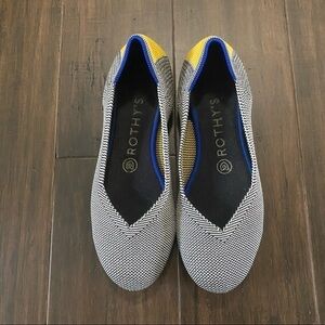 Rothy’s Retired Shale Ribbon Stripe Round Toe Flat Size 7